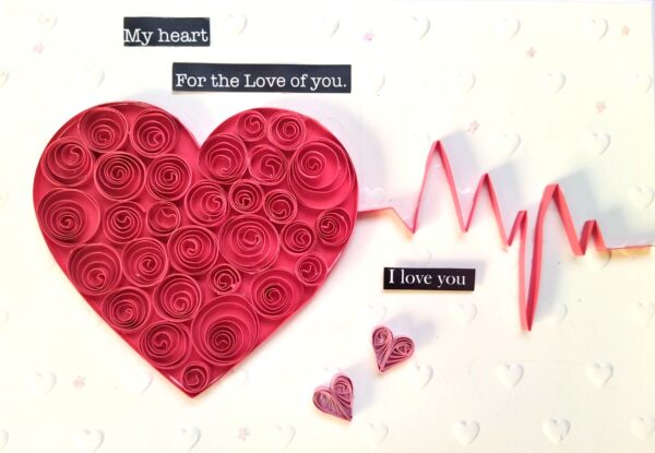 Quilled Heartbeat of Love Card