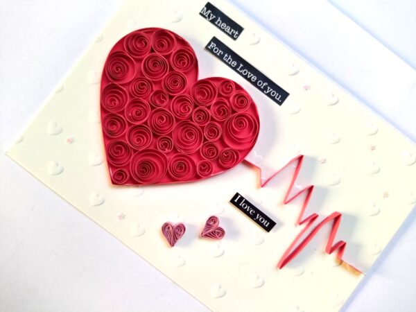 Quilled Heartbeat of Love Card
