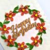 Orange Quilled Garland Flowers Greeting Card