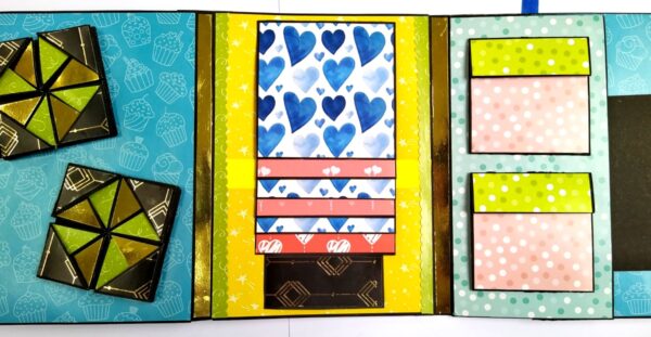Love and Birthday Male themed 3 fold Mini Scrapbook