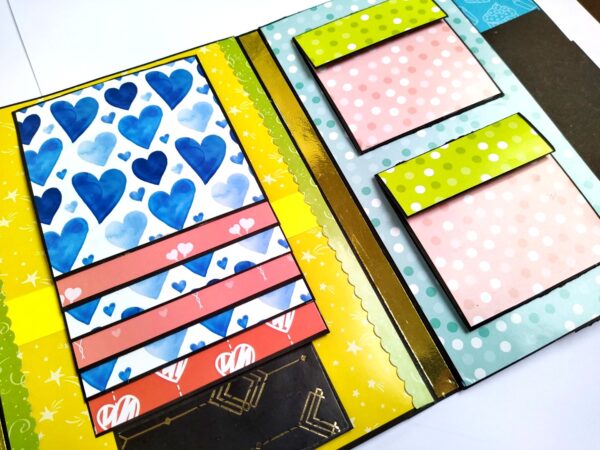 Love and Birthday Male themed 3 fold Mini Scrapbook