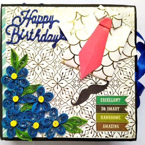 Quilled Male Theme Handmade Scrapbook