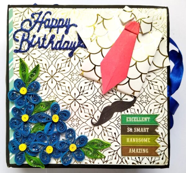 Quilled Male Theme Handmade Scrapbook
