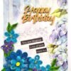 Blue Flowers Happy Birthday Quilled Card