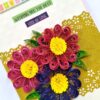 Sparkling Birthday Pink Quilled Flowers Greeting card