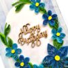 Sparkling Blue Quilled Flowers Birthday card