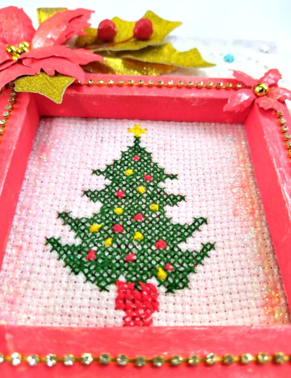 Embroidery Christmas tree card - NY26