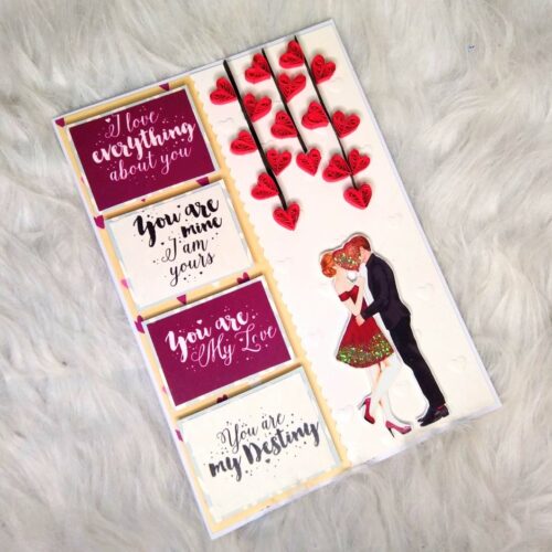 Quilled hearts love greeting card