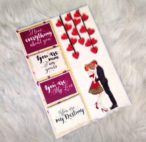Quilled hearts love greeting card