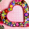 Vibrant quilled Heart greeting card