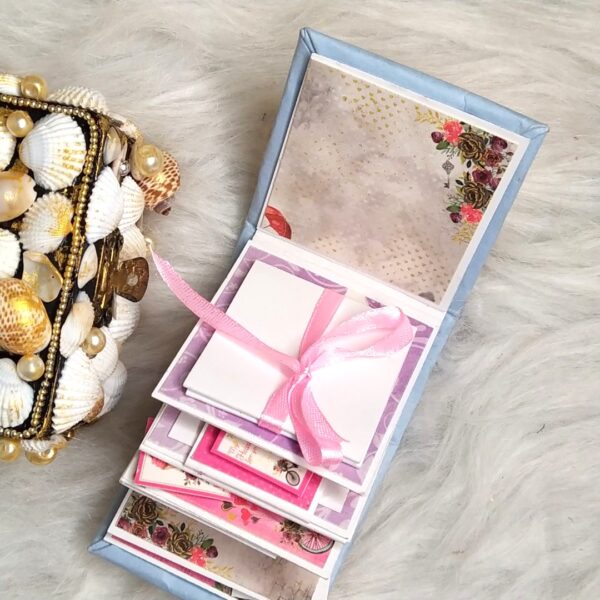 Seashell Box with cute mini scrapbook image Seashell Box with cute mini scrapbook image