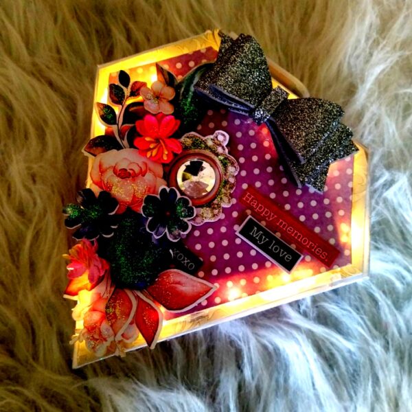 Diamond shaped Lights memories scrapbook