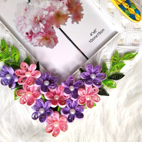 Quilled Flowers and quilled bird Photo frame