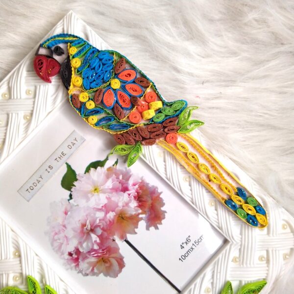 Quilled Flowers and quilled bird Photo frame