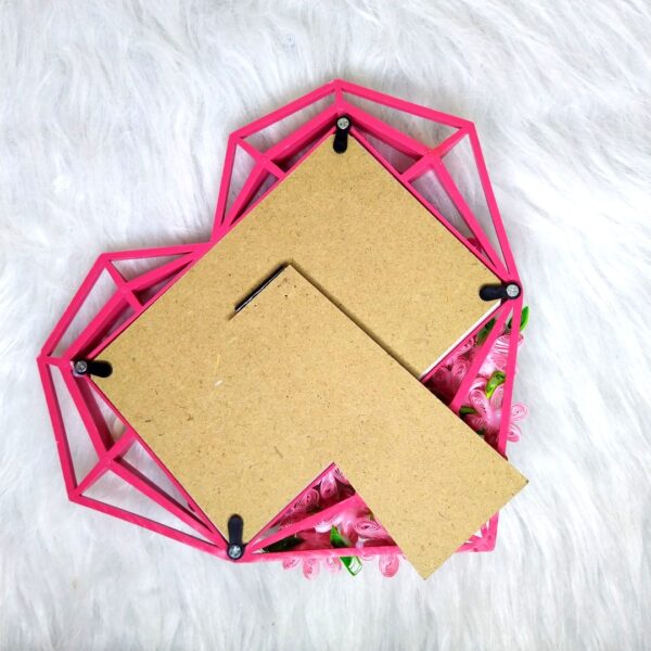 Quilled Heart Shaped Photo frame - Pink