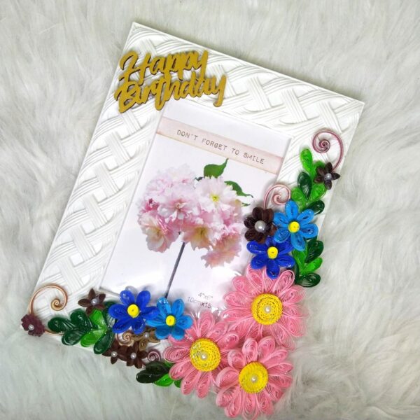 Quilled Flowers Birthday Photo Frame