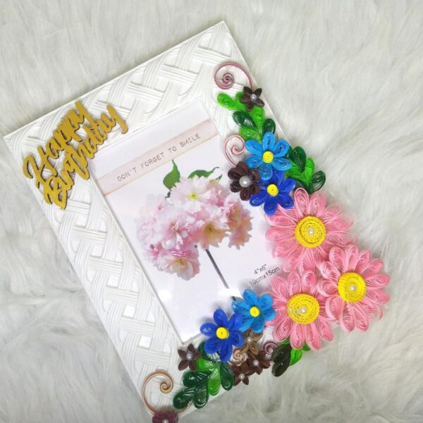 Quilled Flowers Birthday Photo Frame