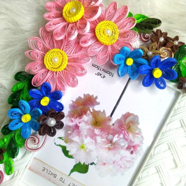 Quilled Flowers Birthday Photo Frame