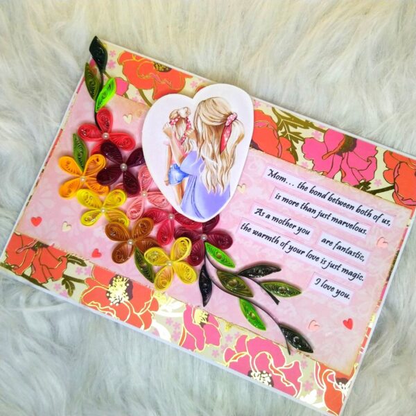 Sparkling Flower Garland Mothers Day Handmade Card image Sparkling Flower Garland Mothers Day Handmade Card image