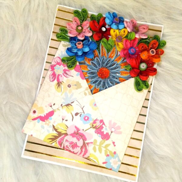 Quilled Flowers In Envelope Greeting Card
