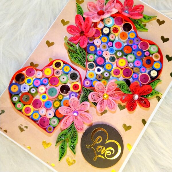 Quilled hearts love greeting card