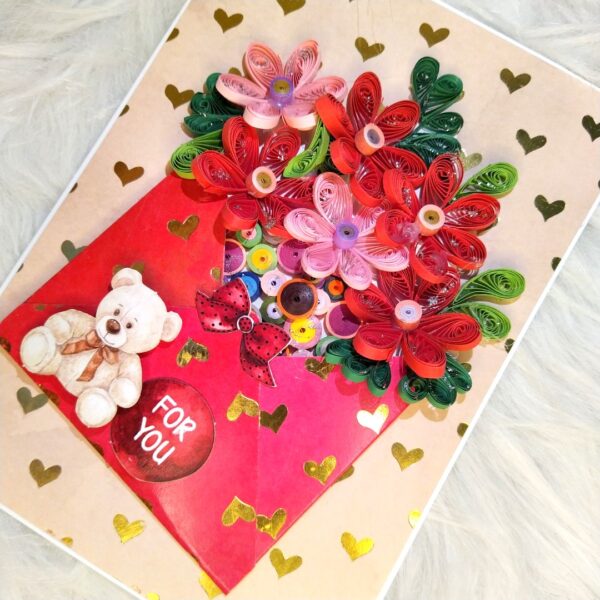 Quilled Flowers In Envelope Greeting Card