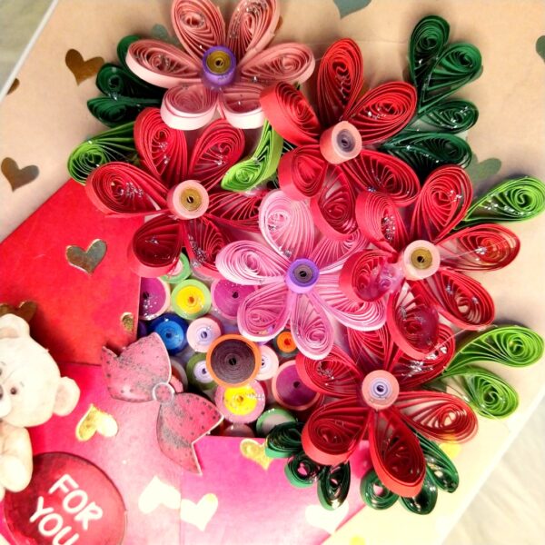 Quilled Flowers In Envelope Greeting Card