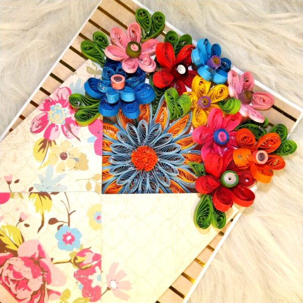Quilled Flowers In Envelope Greeting Card