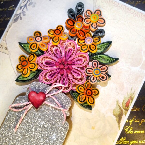 Sparkling Quilled Assorted Flowers Card