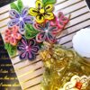 Sparkling Quilled Flowers handmade Card