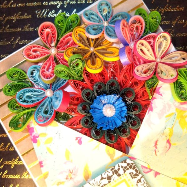 Quilled Flowers In Envelope Greeting Card