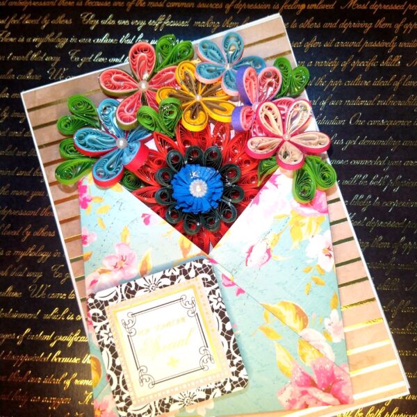 Quilled Flowers In Envelope Greeting Card