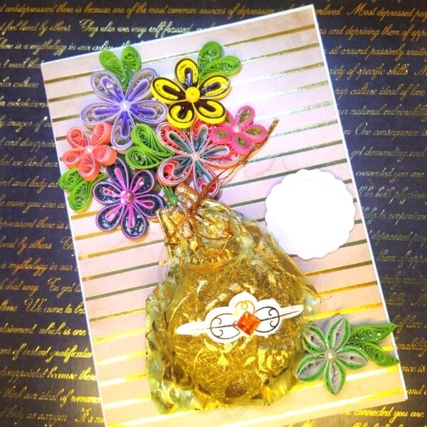 Sparkling Quilled Flowers handmade Card