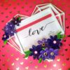 Quilled Heart Shaped Photo Frame - Purple