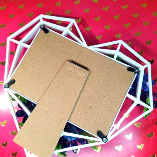 Quilled Heart Shaped Photo Frame - Purple
