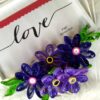 Quilled Heart Shaped Photo Frame - Purple