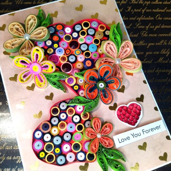 Quilled hearts love greeting card