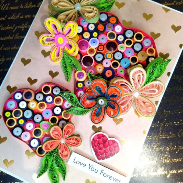 Quilled hearts love greeting card