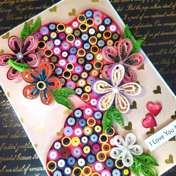 Quilled Hearts Love Greeting Card