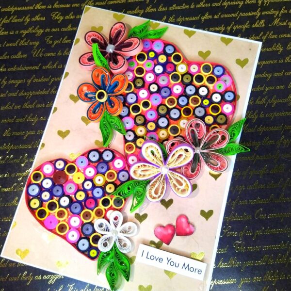 Quilled Hearts Love Greeting Card