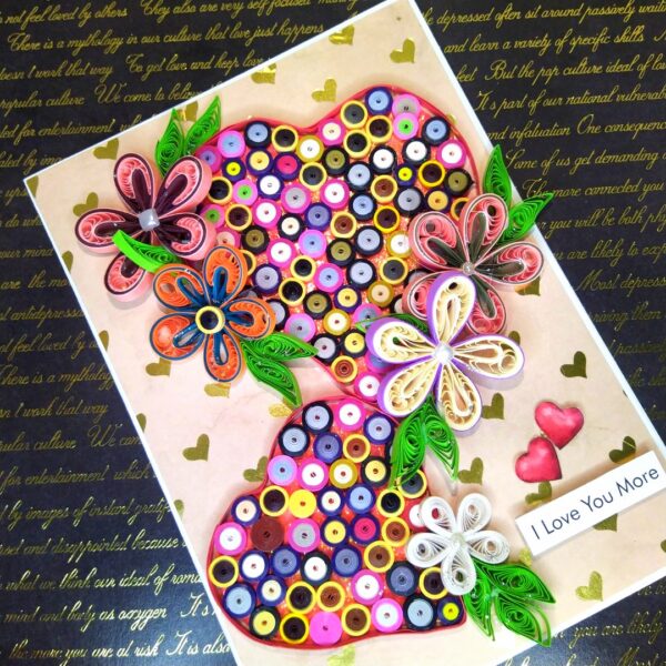 Quilled Hearts Love Greeting Card