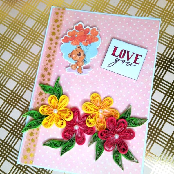 Teddy with Balloon Greeting card - C2