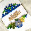 Blue Flowers Happy Birthday Quilled Card