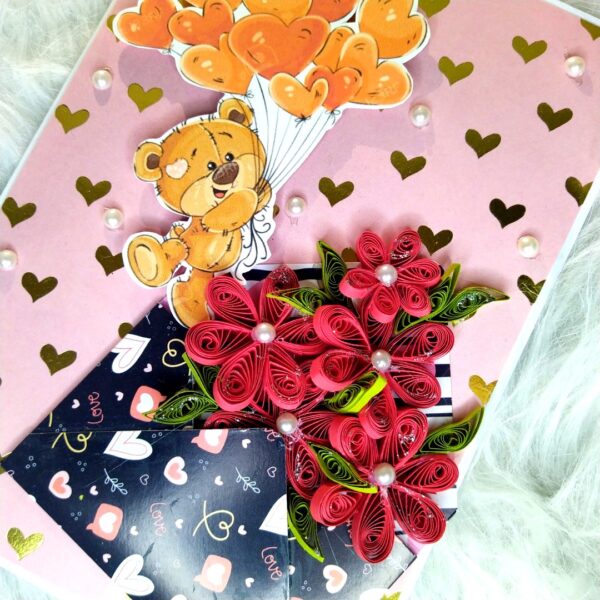 Quilled Flowers In Envelope Love Greeting Card