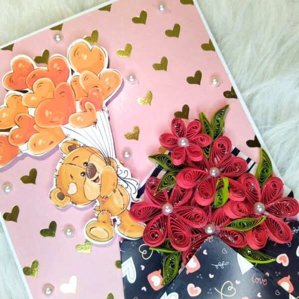 Quilled Flowers In Envelope Love Greeting Card