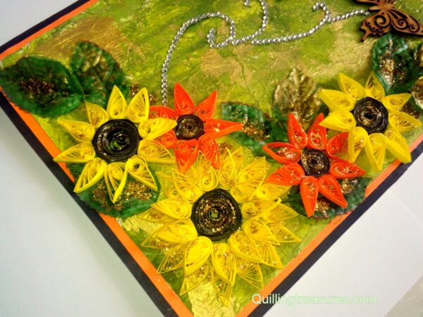Mixed Media Green Themed Quilled Greeting Card Cum Scrapbook image