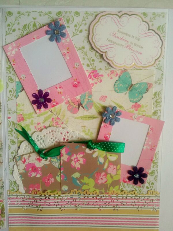 Mixed Media Green Themed Quilled Greeting Card Cum Scrapbook image