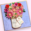 Pink Bouquet Quilled flowers greeting card