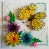 Sparkling Quilled Butterfly and Flowers Greeting Card image