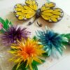 Sparkling Quilled Butterfly and Flowers Greeting Card image